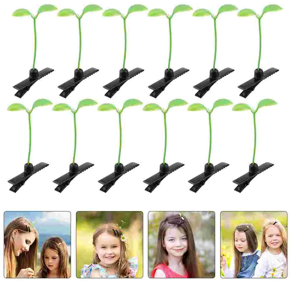 

Green Decoration Girls Headdress Small Bean Sprouts Clip Hairpins Funny Hair Plastic Adorable Child Hair Accessory