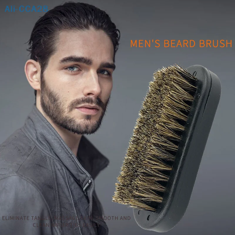 

Resin Handle Beard Brush For Men Soft Boar Bristle Brush Cleaning And Care Comb Shaving Comb Retro Oil Head Shape Cleaning Tool