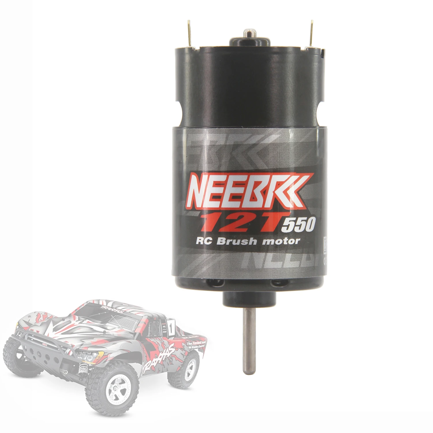 Vue latérale du moteur RC 550 brossé étanche avec dissipateur thermique