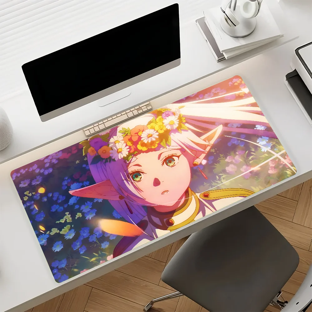 Anime Frieren at the Funeral Mauspad, rutschfeste Gummi-Gamer-Balance-Computermatte, Dekoration, Schreibtischunterlage, Laptop, Büro, groß – Detail 10