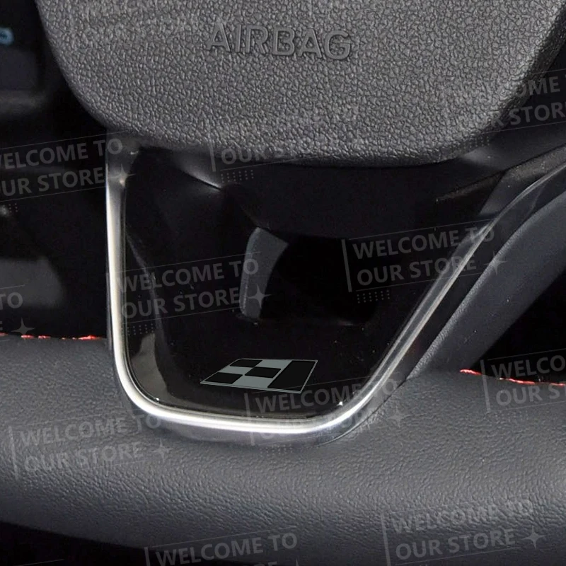 3D Metal Racing Flag Car Steering Wheel Badge Sticker Styling Interior Dekoration For Mill Alhambra Ibiza Leon Cupra Ateca Arosa car sticker,car stickers,car body stickers,car badge grille emblem,car badge cover