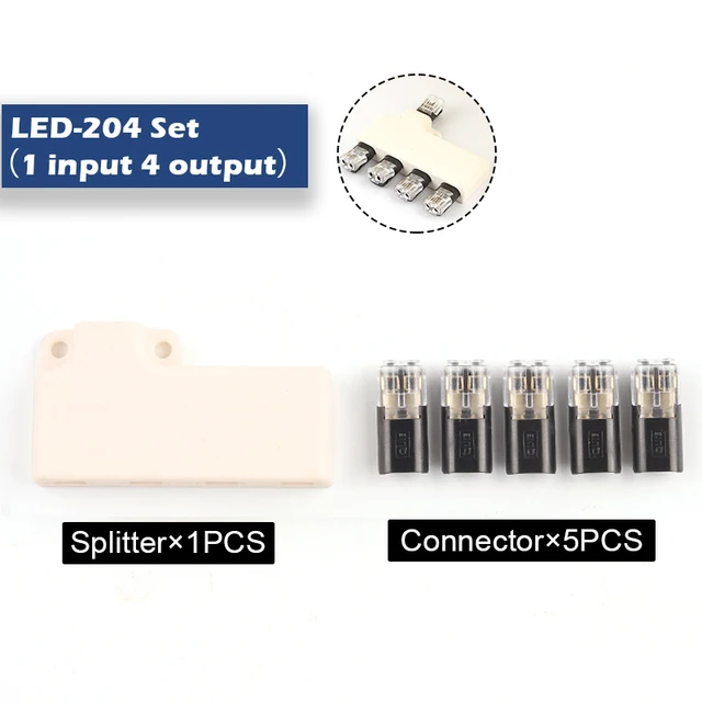 Led Strip Connector Kit for Single Color 8mm 2 Pins Light Strip, Includes 4  Types of Solderless Led Strip Lights Accessories 2 Wire Connectors, 6pcs L