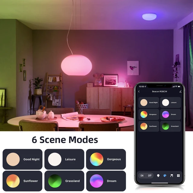 Bluetooth Remote Control LED Night Light Bulb E27 RGB 220V 15W Dimmable LED Lamp For Bedroom Decor Work With Tuya Smart Life APP 6