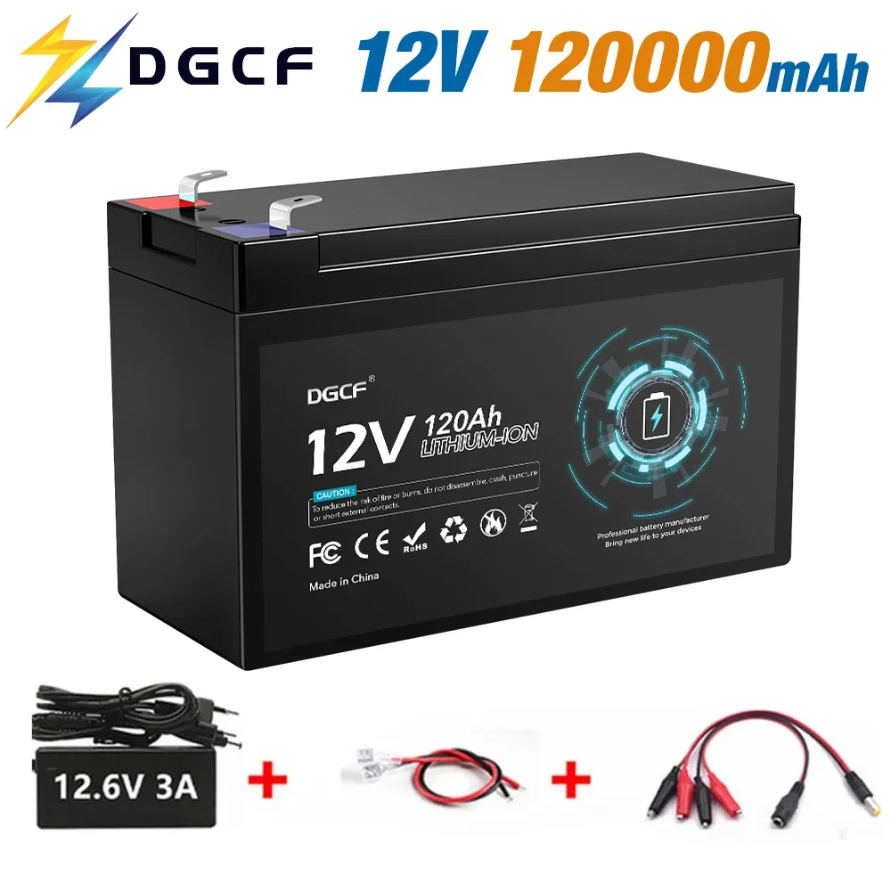 

12V 65Ah 100Ah 120Ah lithium Battery Pack Lithium Iron Phosphate Batteries Built-in BMS For Solar Boat With 12.6V Charger