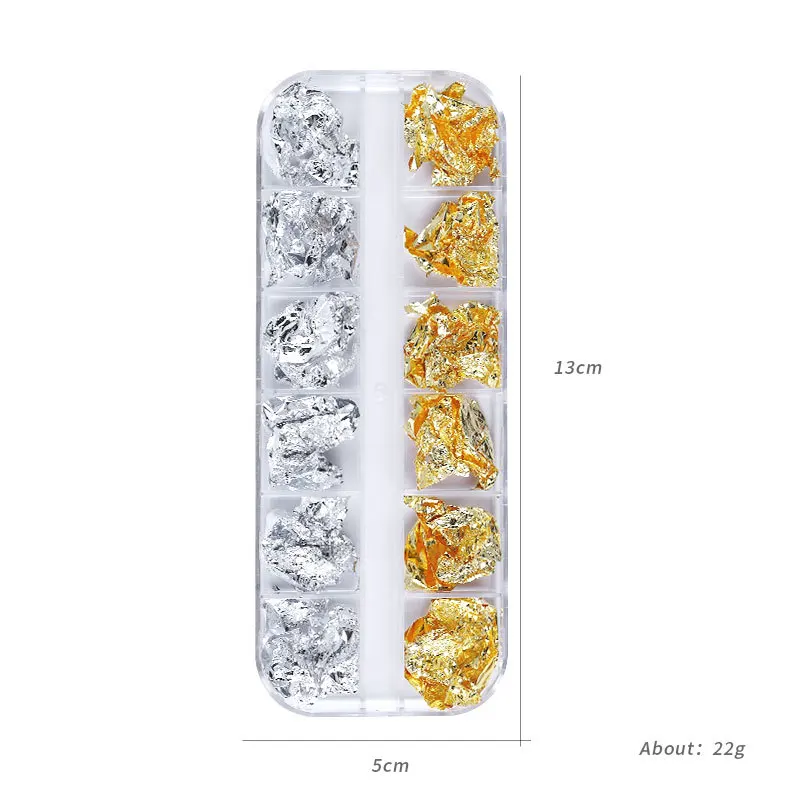 Gold Nail Foil Aluminum Irregular Design Glitter Powder Sequins