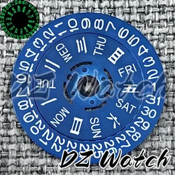 Luminous Green/Blue Date Wheel Dial for Automatic Movement Watches (Blue 02)