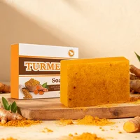 Savon à l'huile essentielle pour éliminer et blanchir l'acné au curcuma, avec protéines de collagène et acide citrique, savon à récurer fait à la main au citron 2