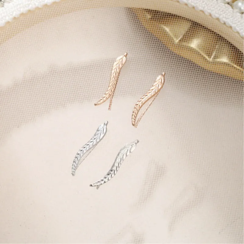 2022 Fake Piercing 1 Pair Gold Clip Earrings Earring Wholesale Price Fashion Jewelry Leaf Stud Korea for Women |
