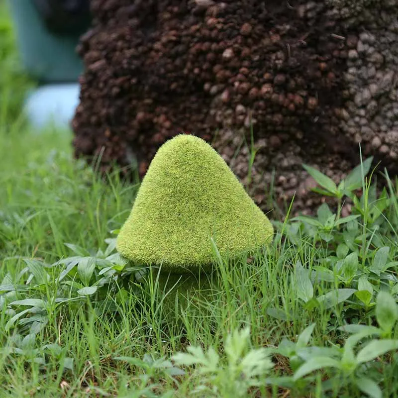 12 Pack Indoor Outdoor Decorative Green Moss Flocked Mushroom Ornament Statue Garden Decor For Patio Yard
