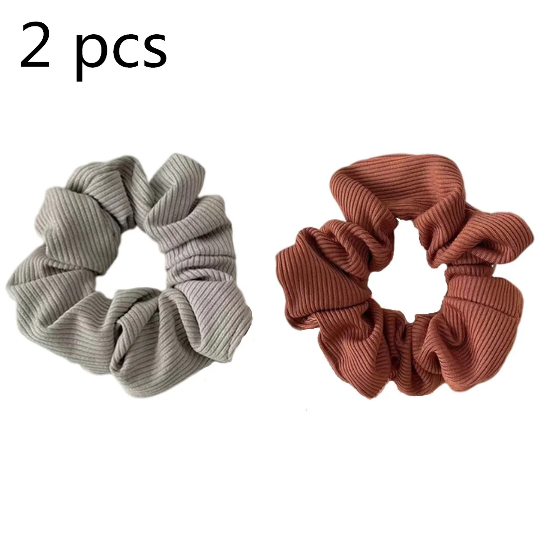 Autumn and Winter Women Warm Knitted Big Hair Scrunchies Solid Soft Vintage Hair Gums Striped Fabric Rubber Bands For Hair Bun silver hair clips Hair Accessories