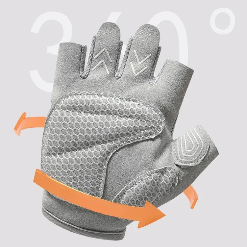 Gym Fitness Heavyweight Training Half Finger Non-Slip Gloves Men women Body Building Gloves Wrist Support Weightlifting Sports