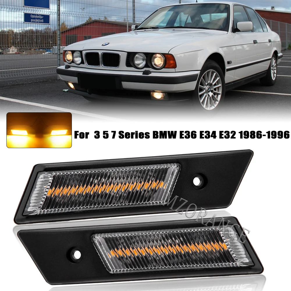 2pcs Led Turn Signal Light Side Marker Fender Sequential Lamp Indicator