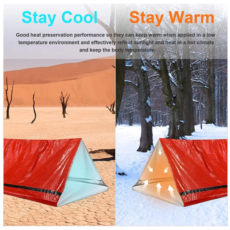Portable Waterproof Emergency Survival Sleeping Bag Hiking Camping Gear Thermal Bivy Sack First Aid Rescue Kit Mylar Blanket emergency blanket survival tool first aid kit
