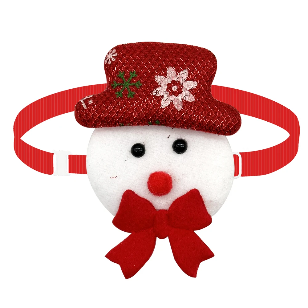 50/100PCS Christmas Small Dog Bow Ties Pet Cat Puppy Bow Ties Small Dog Collar Snowman Deer Holiday Grooming Neckties Bowties 2