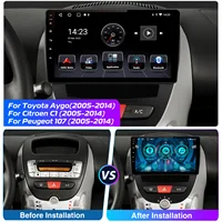 ESSGOO Android 14 2 DIN Autoradio sans fil Carplay Android Auto pour Toyota Aygo PEUGEOT 107 Citroën C1 Écran tactile HD 10" Navigation GPS WiFi BT RDS SWC Mirror Link Lecteur multimédia 4