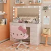 Vanity Desk with Power Outlet, Makeup Vanity with Mirror and 14 LED Light, 3 Lighting Modes,11 Drawer Vanity Table with Sl 3
