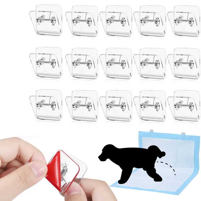 6 Supporti Adesivi Per Tappetini Vasino Cani - Clip Trasparenti Da Parete Per Addestramento - Foto 9