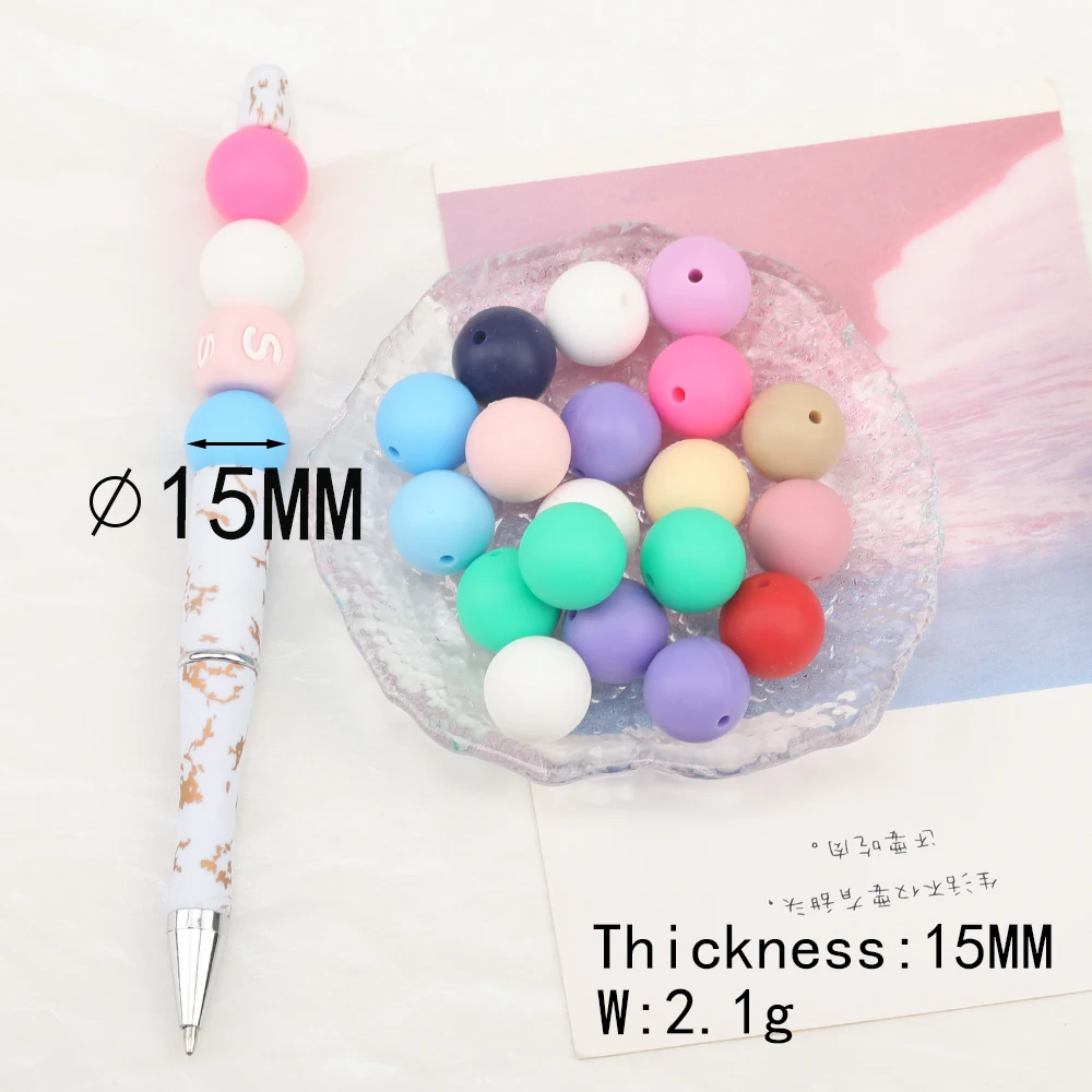 Cordial Design 100Pcs 12/15MM Choose/Silicone Material Beads/Baby Edible Beads/Chewable/Jewelry Accessories/DIY Making Findings - cordial