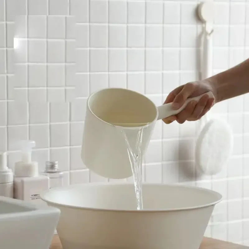 Japan Style Large Water Ladles Wood Handle Portable Scoop Kitchen Tools Household Multi-function Shampoo Dipper Bath Spoon