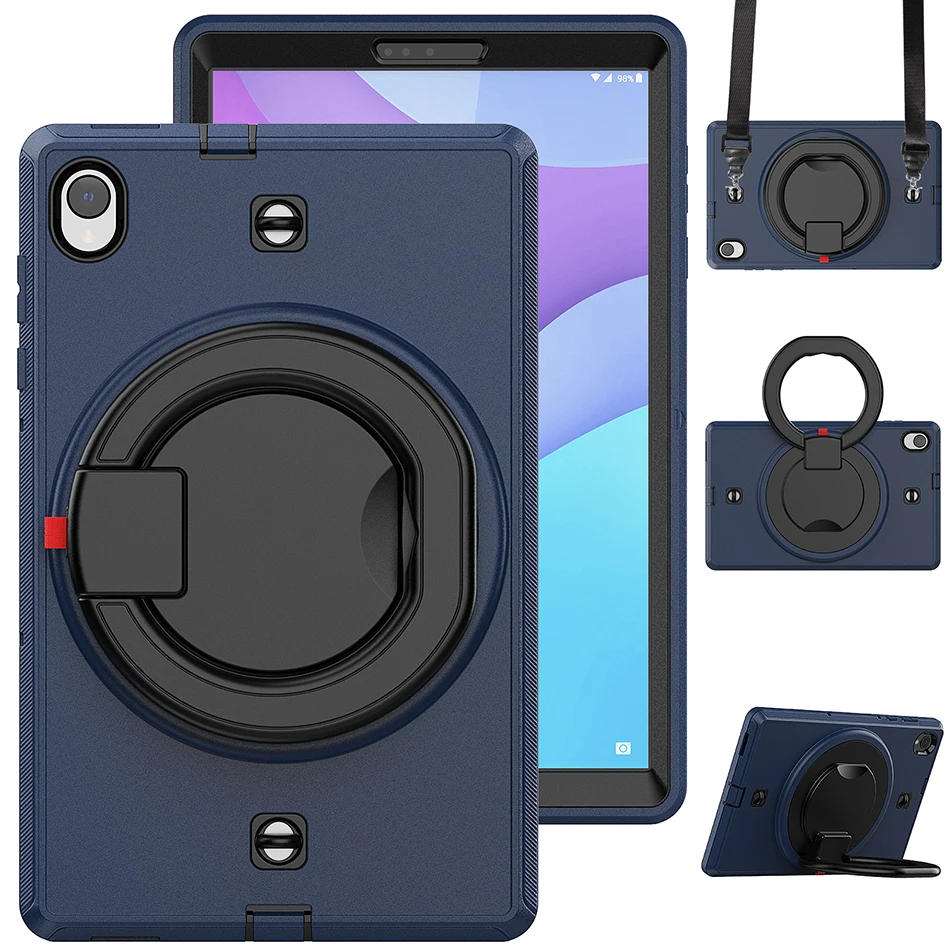 

360 Rotatable Handle Kickstand Silicone Case for Lenovo Tab M10 Plus Hard Case X606X X606F M10 HD X306X X306F Shockproof Cover