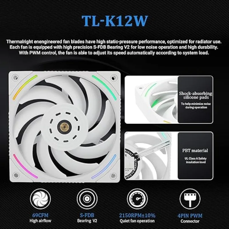 Thermalright Hyper Vision 360 ARGB WHITE - Dissipatore CPU Liquido Con Schermo LCD 3.95" - Foto 4