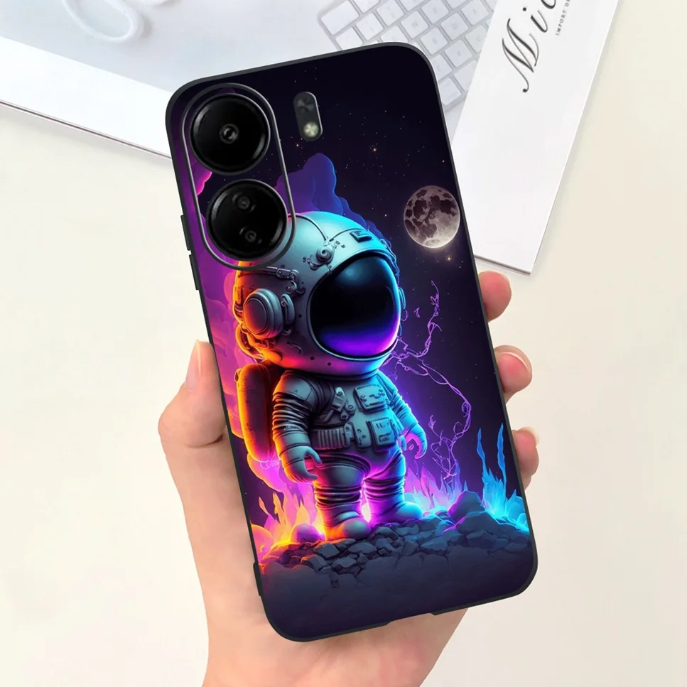 For Xiaomi POCO C65 Case Cute Cartoon Cat Painted TPU Silicone Back Cover For Xioami POCO C65 POCOC65 C 65 6.74 Phone Case Funda