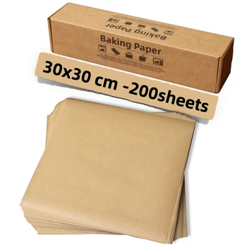200Pcs 30x30cm Parchment Paper Squares,Unbleached,Non-stick Baking Paper for Dehydrator,Ninja Foodi Flip Air Fryer,Toaster Oven