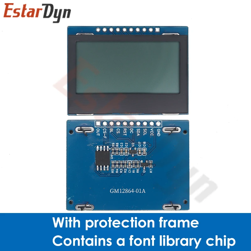 Enhanced Graphic Display Screen with 128x64 Dot Matrix LCD Panel