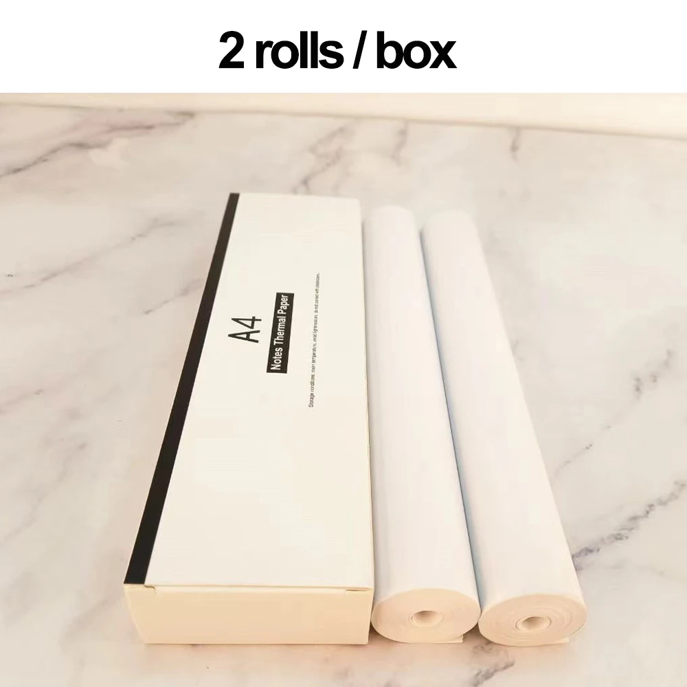 USB 블루투스 열전사 문서 프린터용 접이형 용지, A4 감열지, 지지대 사무실 숙제 노트 배송 프린터, 2 롤, 4 롤