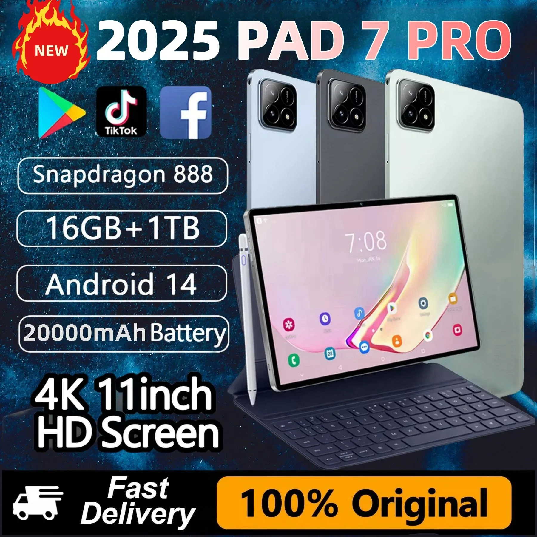 Global version Xioami Pad 7 Pro 11inch HD 4K Android 14 16GB+1T 20000mAh 5G dual SIM WiFi GPS tablet pc