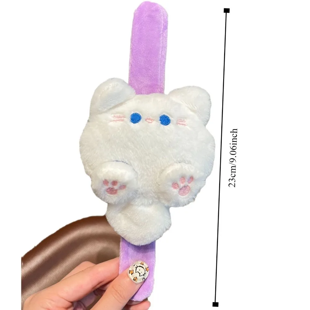 Siamese Cat Cat Slap Bracelet Series Simulation Pink Cat Plush Doll Slap Bracelet Soft Cute Doll Capybara Plush Wrist Band
