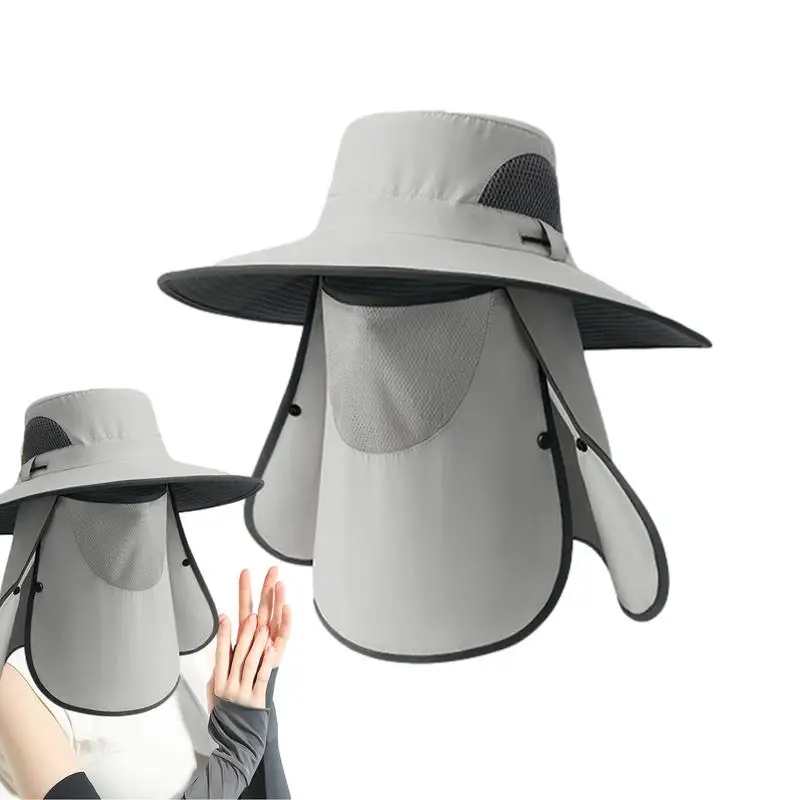 

Шляпа для лица с защитой от УФ-лучей, полностью закрытая шляпа с широкими полями для рыбалки, походов, путешествий, скалолазания