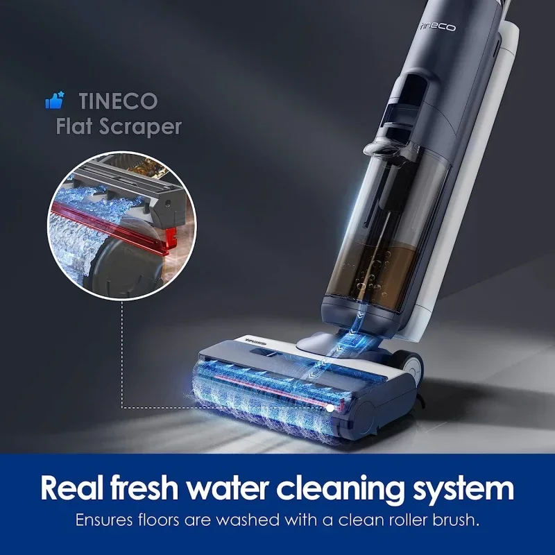 QWTineco Floor ONE S5 Smart Cordless Wet Dry Vacuum Cleaner and Mop for Hard Floors,Digital Display,Long Run Time 6