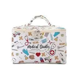 Portable Travel Cosmetics Bag with Medical Supplies Pattern, Large Capacity and Stylish Design (Medical products)