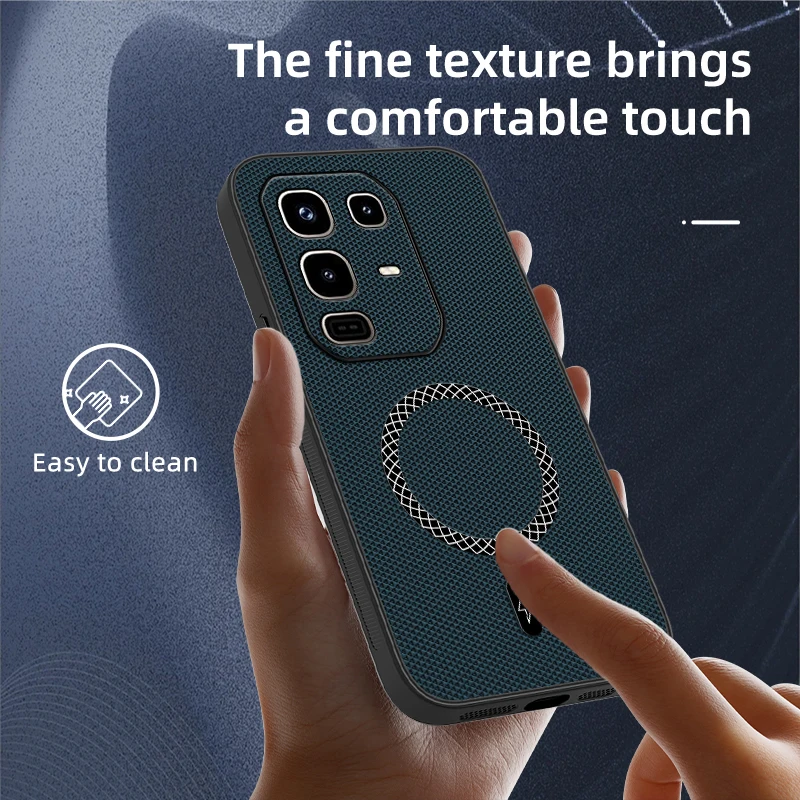 Magnetic Leather Shockproof Case with Full Camera Protection and Mag-Safe Compatibility