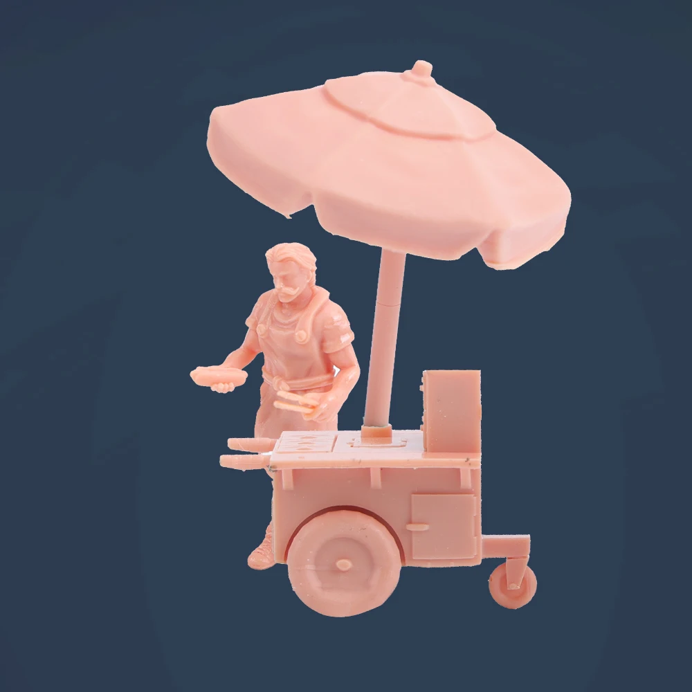 1/64 Figura Street Car Noodle Hawker Dining Car Nel Vecchio Modello In Resina Di Hong Kong 1/43 1/35 Deve Essere Colorato Da Solo Numero 368