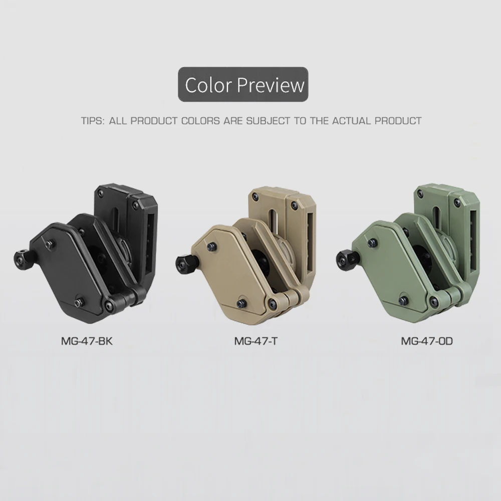 Tactical Multi-angle Rotating Pistol Mag Case IPSC USPSA IDPA Competition Quick Release Mag Pouch for 1911/G17/HI-CAPA/PX4/XDM