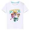 Super Kitties Summer Print T-shirt pride tshirt y2k one piece boys Anime Tees 100% Cotton Short Cartoon Tops kids clothes girls 1