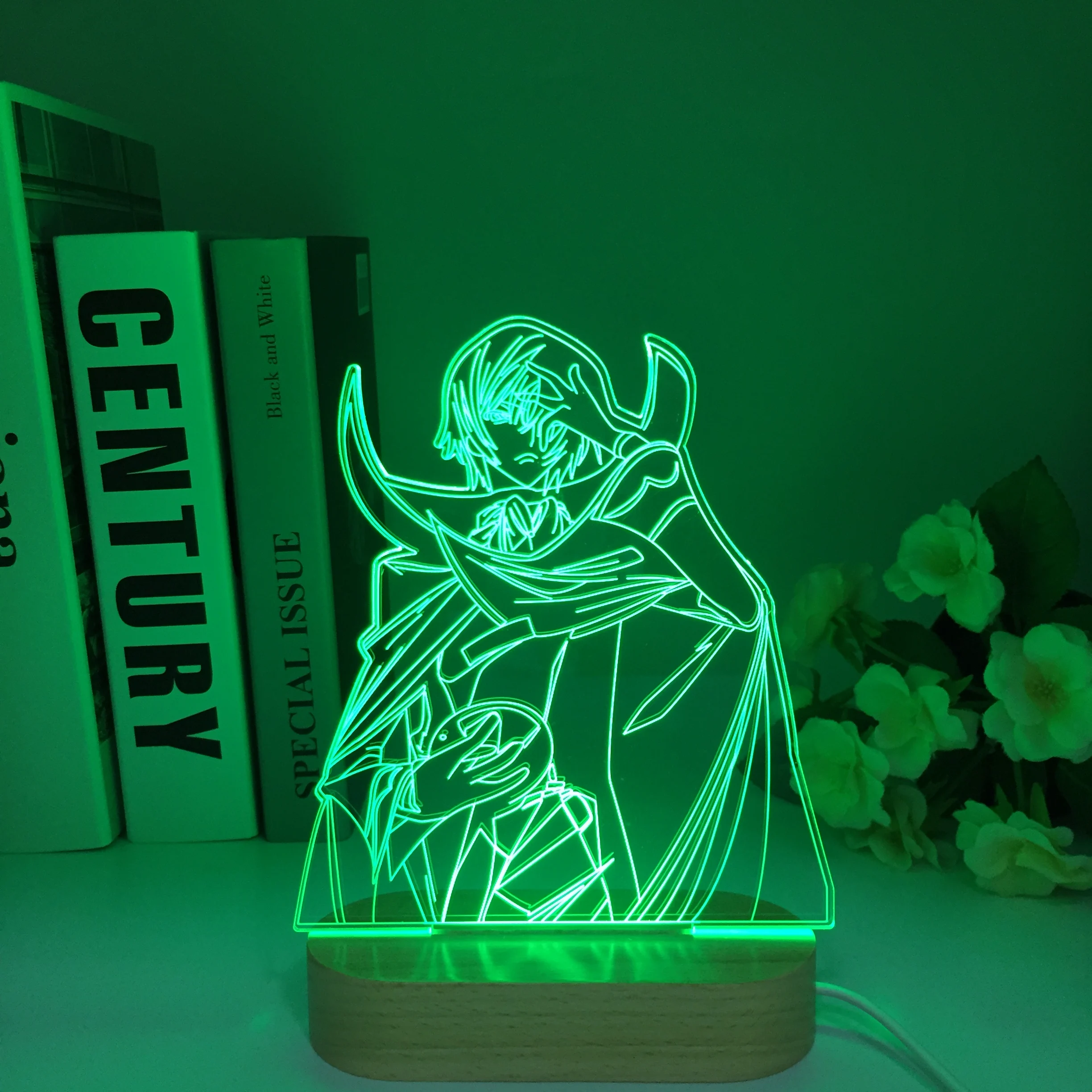 

Wooden Art Remote Anime LED Night Light Code Geass Lelouch Lamperouge 3D Lamp for Kid Room Decor Nightlight Child Birthday Gift