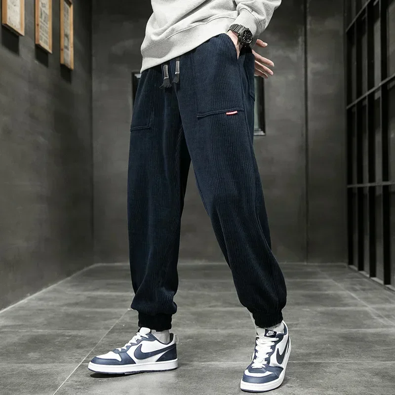 New Autumn Winter Corduroy Sweatpants Men Baggy Joggers Fashion Streetwear Loose Casual Harem Pants Plus SIze 8XL sport jogging trousers wide leg pants fashion pants fashionable wide leg pants