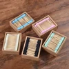 2000Pcs Color Mix Double Head Bamboo Cotton Buds Adults Makeup Cotton Swab Eco Friendly Wood Sticks Nose Ears Cleaning Tools 1