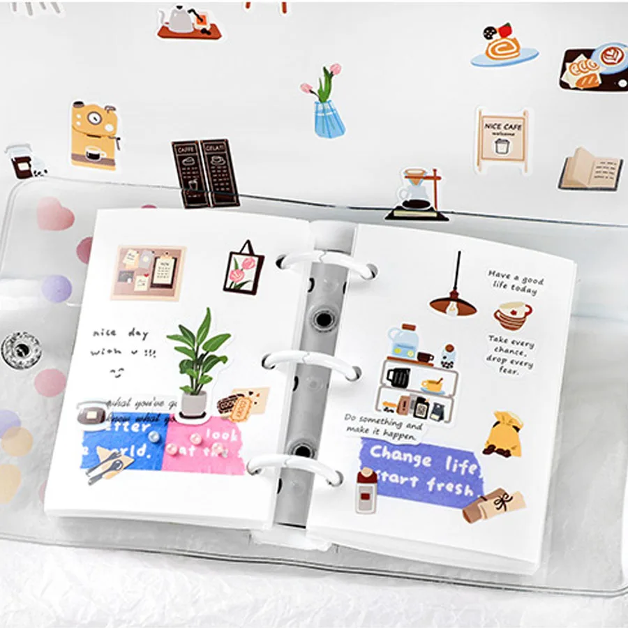 심미적인 INS 스타일 정크 저널 스티커 귀여운 식물 음식 & 홈 가든 베이킹 테마 스크랩북킹 DIY 문구 공예 용품