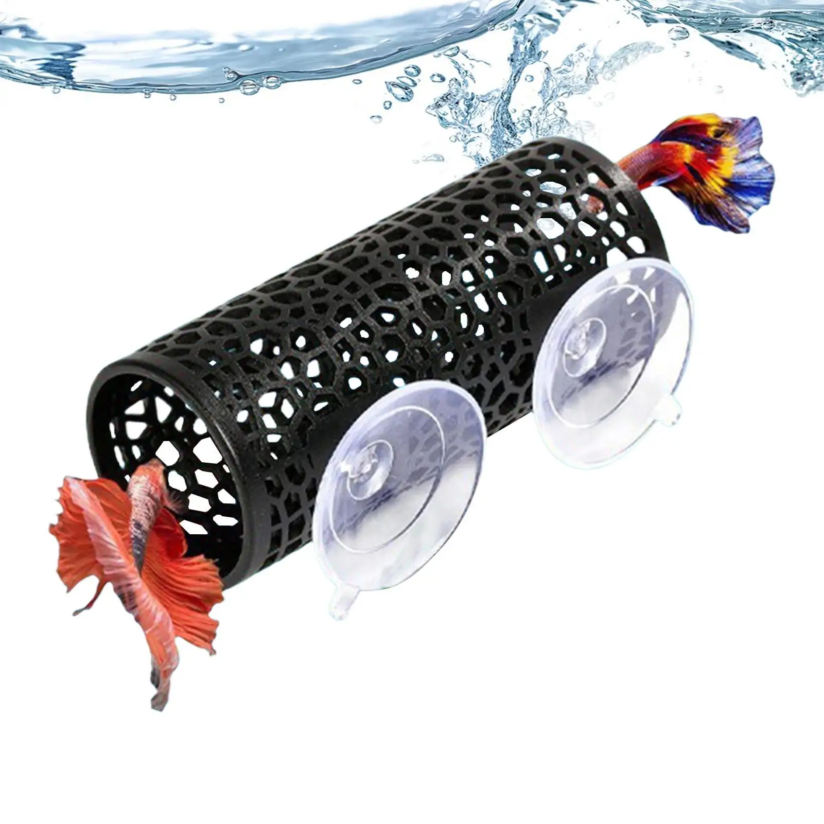 Aquarium-Fischversteck Schwarzes Hohlrohr mit Saugnapf für Betta und Kleine Fische Aquarium-Dekoration Aquariumzubehör – Detail 8