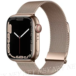 Sleek Milanese Loop Metal Watch Band Strap - 41mm - 40mm - 38mm (Vintage gold 6)