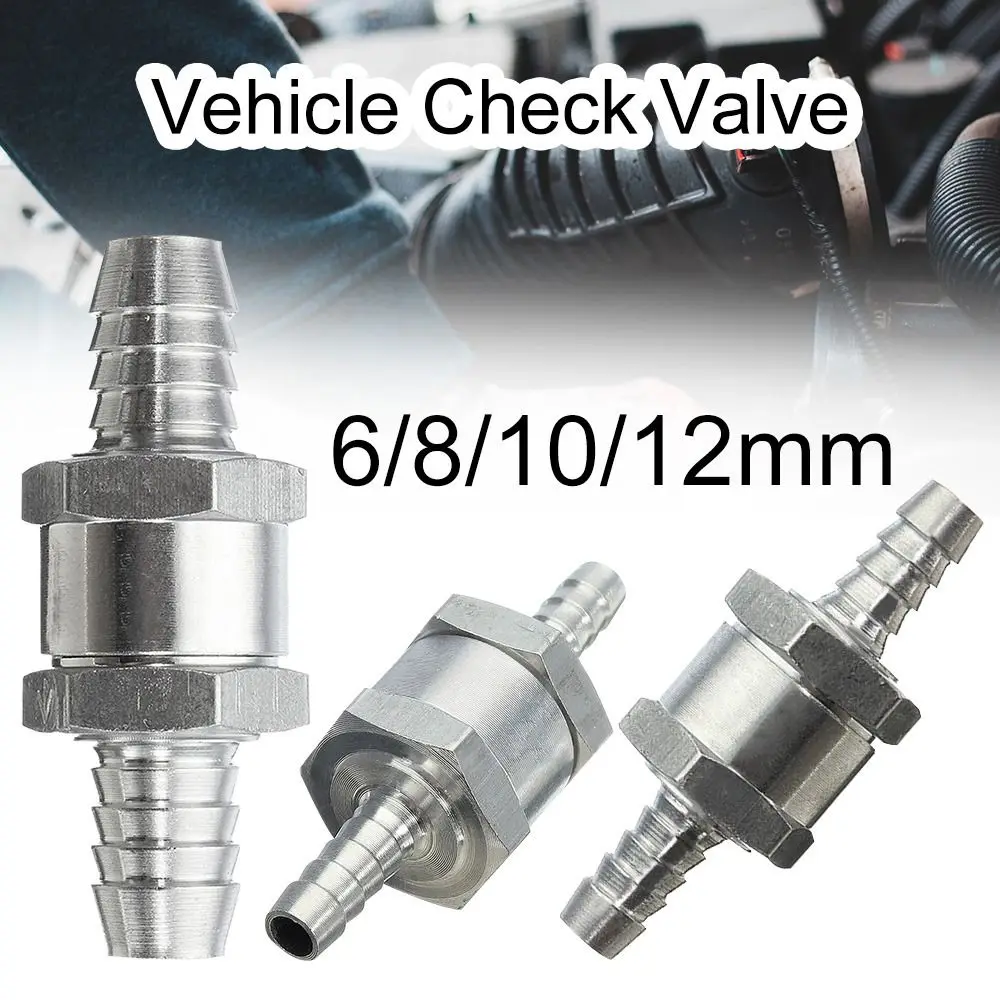 Aluminium Alloy Water Diesel 6/8/10/12mm Vehicle Check Valve Fuel Non Return One Way Adapter