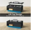 Lift Top Coffee Table with Storage LED Coffee Table Morden High Gloss Living Room 3 Tiers Modern Tea Table 3
