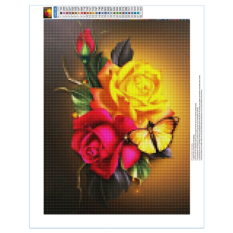 5D Diamond Mosaic Flower Pattern DIY Diamond Painting Rose Decoration Cross Stitch Decoration Birthday Gift