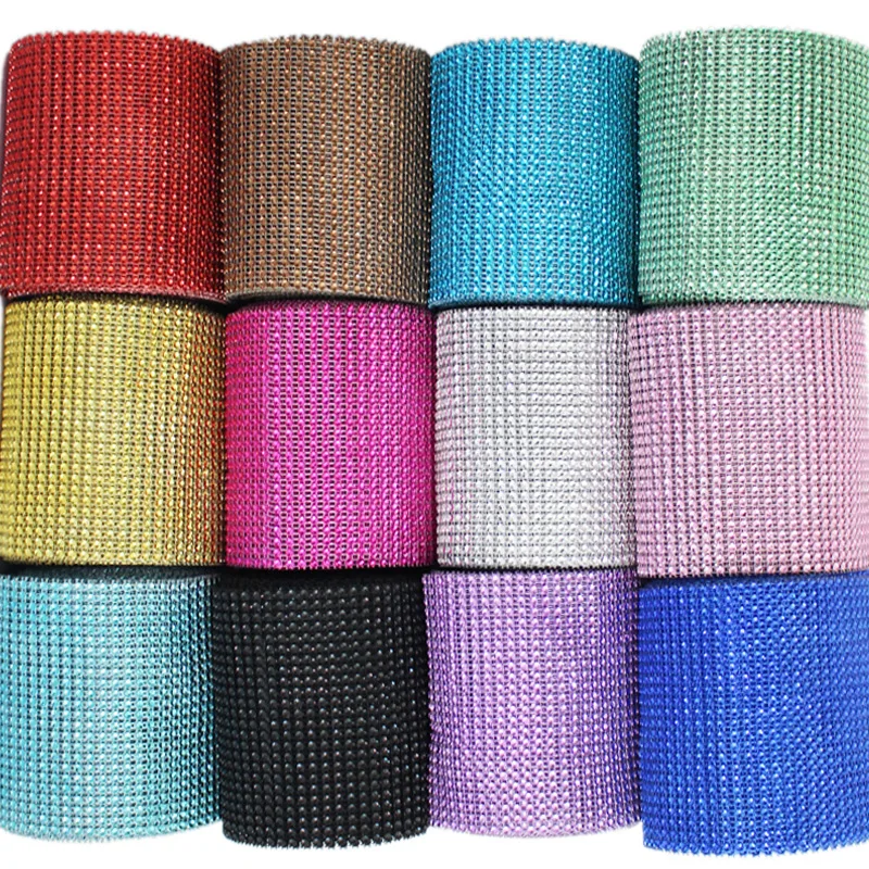 10-Yard Rhinestone Mesh Trim with 24 Rows for DIY Wedding and Party Decoration