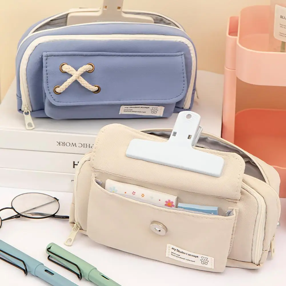 

Органайзер для ручек на молнии, многофункциональная вместительная водонепроницаемая сумка для карандашей из ткани «Оксфорд», для студентов и мальчиков