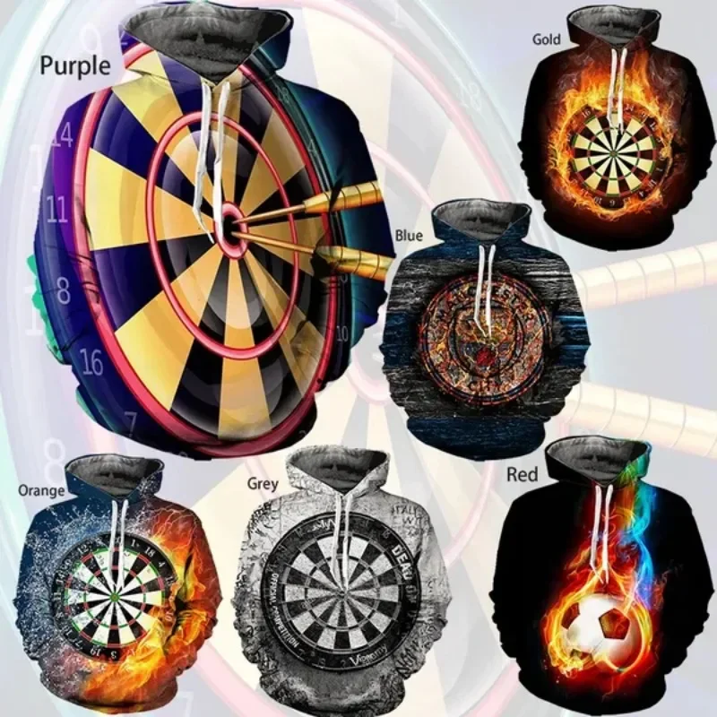 

Personality Men's and women's Sweater Dart Board 3d Printing Loose Long-sleeved Hoodie Men and Women Couple Hoodie S-6XL